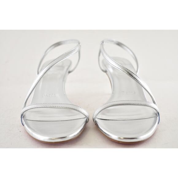 Christian Louboutin Rosalie 55 Silver Ankle Strap Sandal Kitten Heel Pump 37.5 - Picture 5 of 11